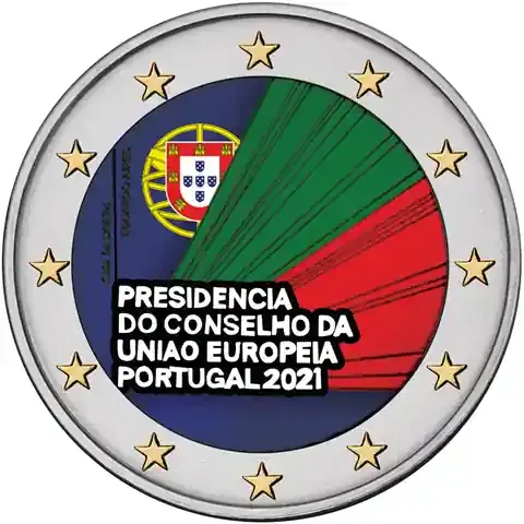 Portugal 2 Euro 2021 bfr. Ratspräsidentschaft der EU in Farbe - Sparangebot