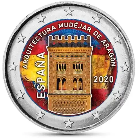 Sale | Spanien 2 Euro 2020 bfr. UNESCO Welterbeserie Mudéjar Architektur in Aragón (Teruel) in Farbe