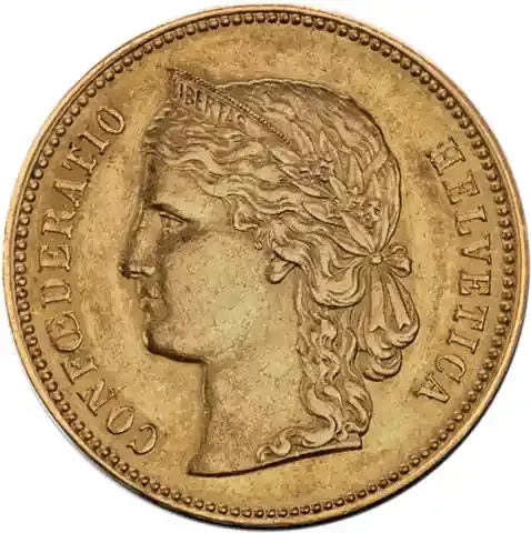 20 Franken Gold Helvetia Schweiz 1883–1896 | Neu