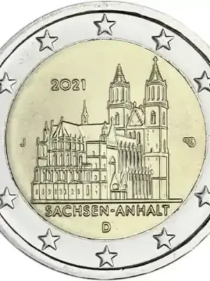 Neuzugang - Deutschland 2 Euro 2021 – Magdeburger Dom – Münzzeichen J