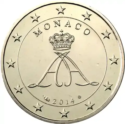 Hohe Qualität - Monaco 50 Cent Münze Monogram des Fürsten – Jahrgang Historia Wahl