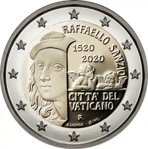 Sale | Vatikan 2 Euro 2020 Stgl. 500. Todestag von Raffael