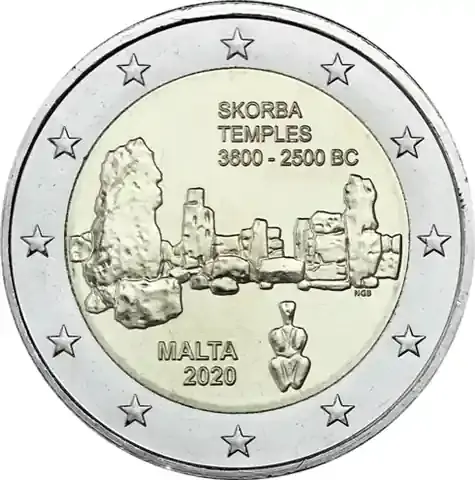 Schnäppchen | Malta 2 Euro 2020 bfr. Tempel Skorba – Serie Prähistorische Stätten Maltas