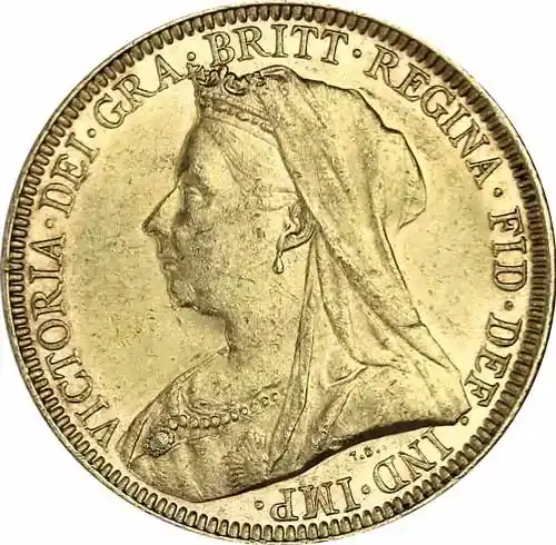 Gold Sovereign Victoria mit Witwenschleier - Preisvorteil