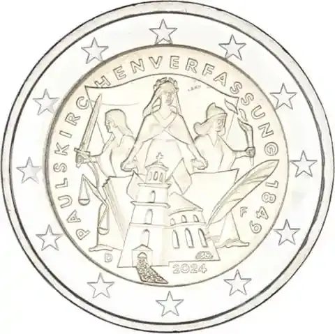 Deutschland 2 Euro 2024 Paulskirchenverfassung Mzz F | Neuzugang