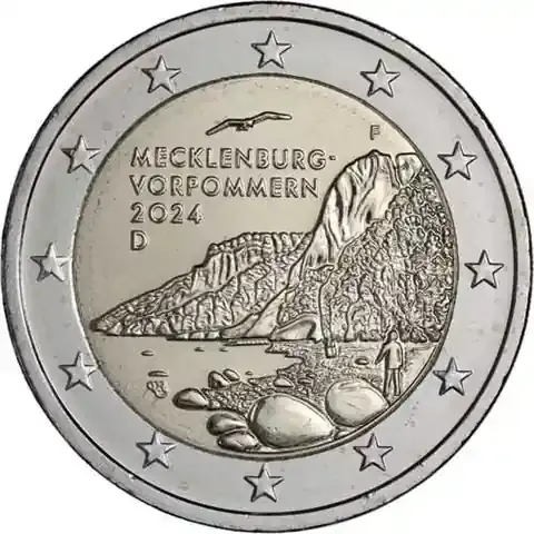 Deutschland 2 Euro 2024 Königsstuhl – Kreidefelsen Rügen Münzzeichen F | Kundenliebling