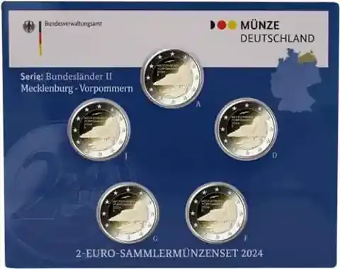 Deutschland 5 x 2 Euro 2024 Stgl Königsstuhl – Kreidefelsen im Folder | Direkt bestellen