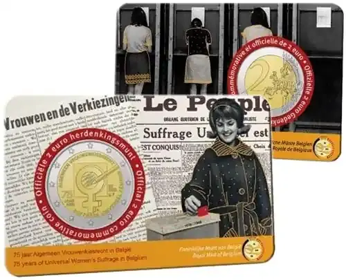 Geprüfte Qualität | Belgien 2 Euro 2023 CoinCard Frauenwahlrecht