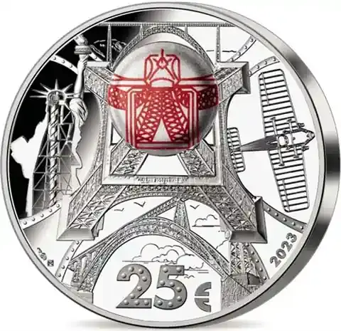 Frankreich 25 Euro 2023 Gustave Eiffel mit NFC-Chip - Top-Preis