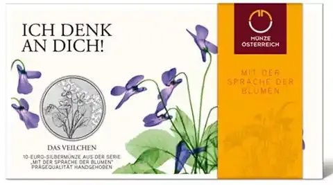 Österreich 10 Euro 2024 Veilchen – Mit der Sprache der Blumen im Folder - Mega-Angebot