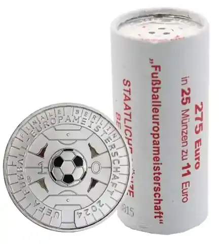 Münzrolle Deutschland 11 Euro 2024 Fussball UEFA EURO 2024 - Kundenliebling