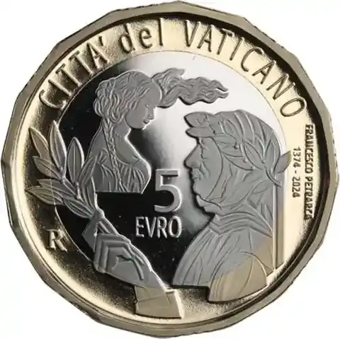 Vatikan 5 Euro 2024 PP Francesco Petrarca im Etui | Einfach bestellen