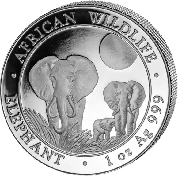 Preiswert - 1 Unze Silbermünze Somalia Elefant 2014