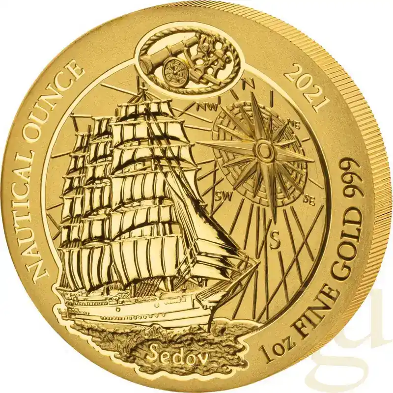 Expresslieferung | 1 Unze Goldmünze Ruanda Nautical Serie – 100 Jahre Sedov 2021