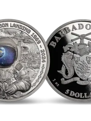 Farbveredelte Silbermünze „55 Jahre Mondlandung“ 2024 – Man on the Moon | Begrenztes Angebot