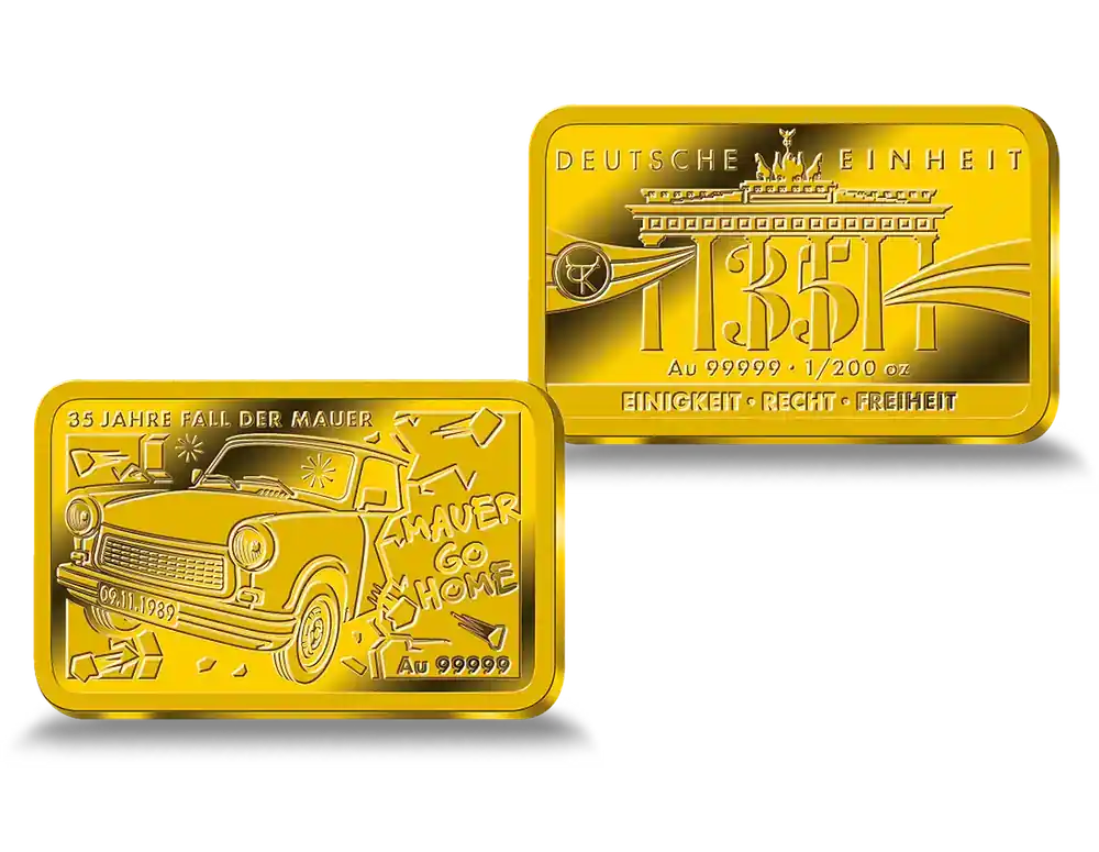 Goldbarren „35 Jahre Fall der Mauer“ - Premium