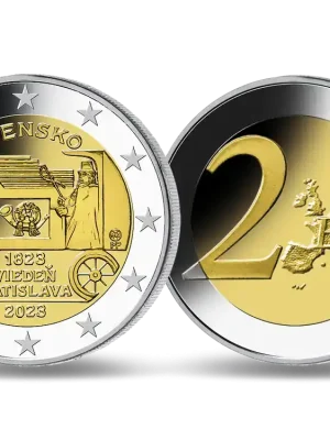 Sehr beliebt | Slowakei 2023 2-Euro-Gedenkmünze „200 Jahre Pferde-Expresspost“