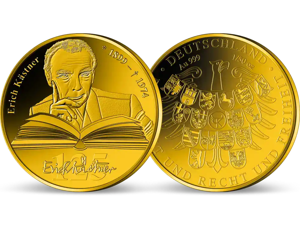Gold-Gedenkprägung „125. Geburtstag – Erich Kästner“ - Sparangebot