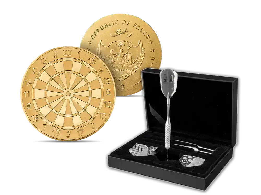 Letzte Chance - Offizielle Gedenkmünzen in Gold und Silber zur Darts-WM!