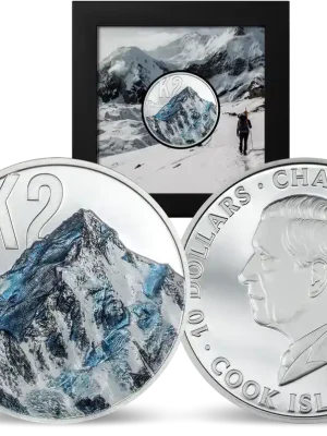 Schnelle Lieferung | 2-Unzen-Silber-Gedenkmünze „K2 – Zweithöchster Berg der Welt“