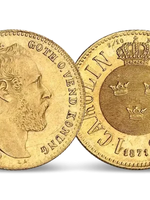 Wochenendangebot - Die letzte Goldmünze von König Karl XV. Schweden Carolin (zu 10 Francs)