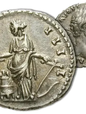 Sale - Die Erntedank-Münze des Friedenskaisers Antoninus Pius Denar „Annona“
