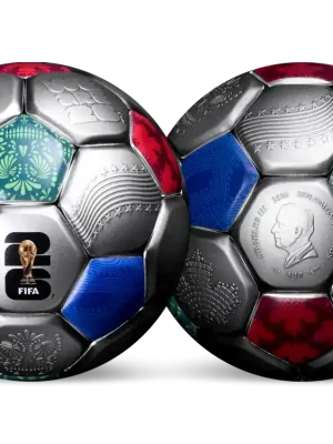 Neue Ware | 360°-Silbermünze in Fußball-Form zur WM 2026