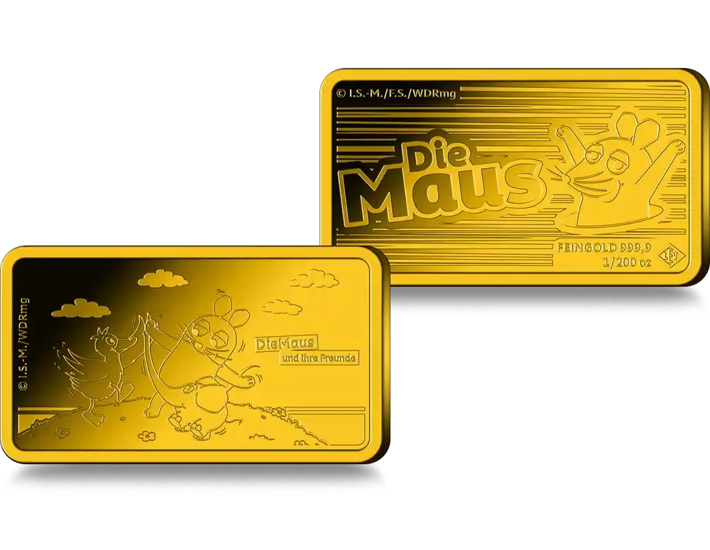 Zertifiziert | Offizieller Gold-Gedenkbarren „DieMaus und ihre Freunde“