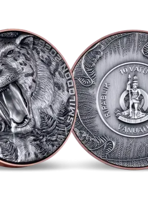 Bi-Metall Hochrelief-Münze „Säbelzahntiger“ - Jetzt verfügbar