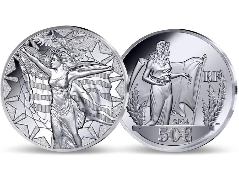 Sofort kaufen | Frankreichs 5-Unzen-Feinsilber-Gedenkmünze „Lady Liberty & Die Säerin“