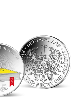Kostenlose Rückgabe | Farbveredelte Silbergedenkprägungen – Erich Kästner