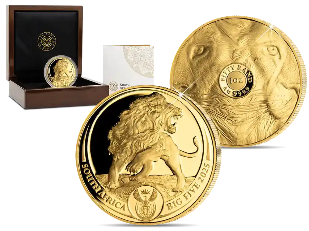 Südafrika 2025 1oz Goldmünze „Löwe – Big Five“ Serie III | Topseller