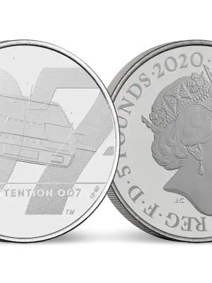 Reduziert | 5-Pfund-Gedenkmünze „James Bond – Pay Attention 007“