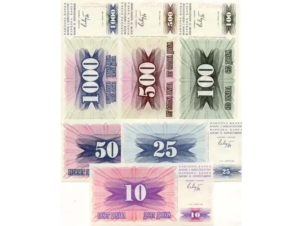 6er-Satz Bosnien Dinara-Banknoten - Jetzt zugreifen