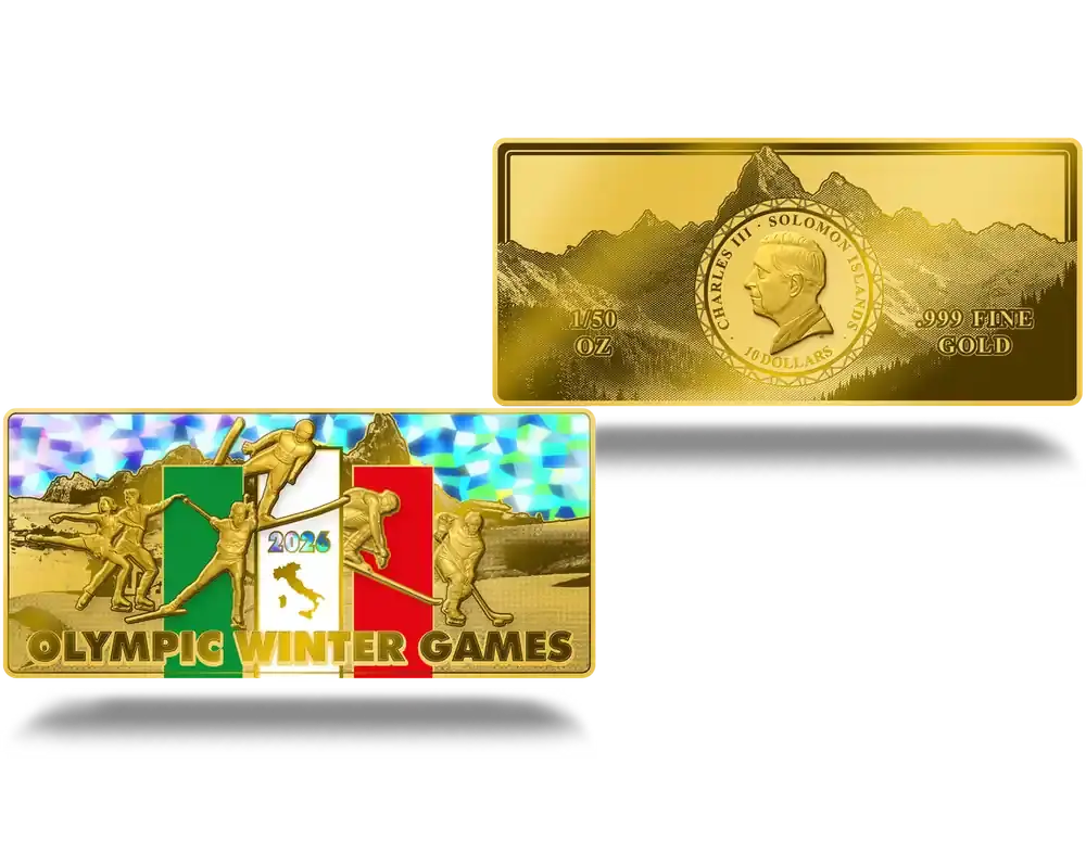 Sehr gut bewertet - Die größte Goldbarren-Münze zu den Olympischen Spielen 2026!