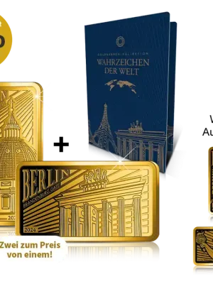 Deal | Gold-Barrenmünzen „Wahrzeichen der Welt“ – zwei zum Preis von einer!