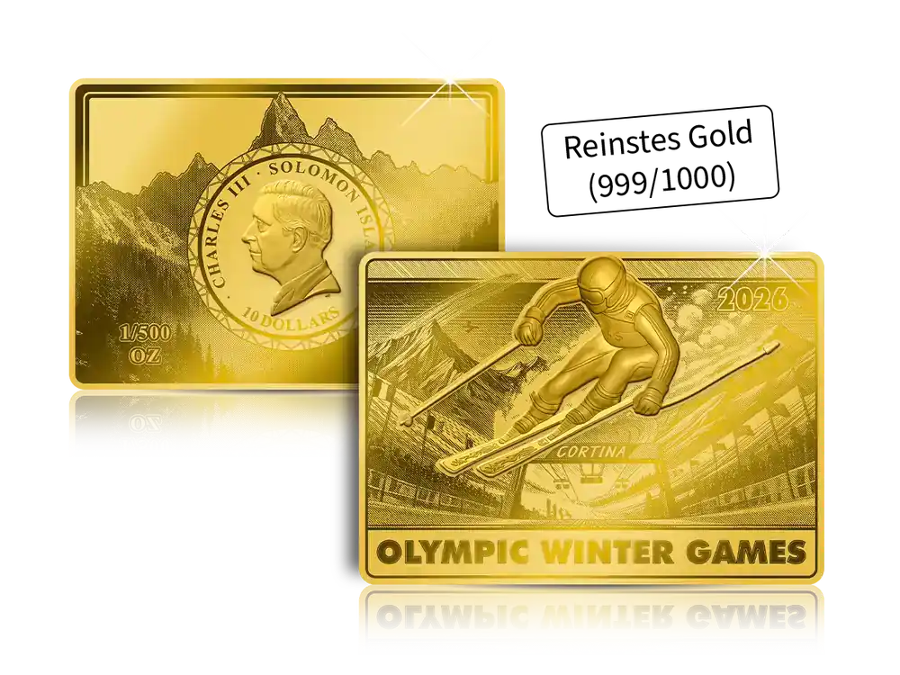 Neue Ware - Die erste Goldbarren-Münze zu den Olympischen Spielen 2026!