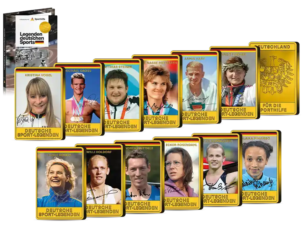 Ausverkauf | 12er-Barren-Komplett-Satz „Legenden des deutschen Sports“