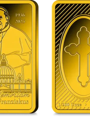 Papst Franziskus Gedenkbarren aus reinem Gold - Meistverkauft