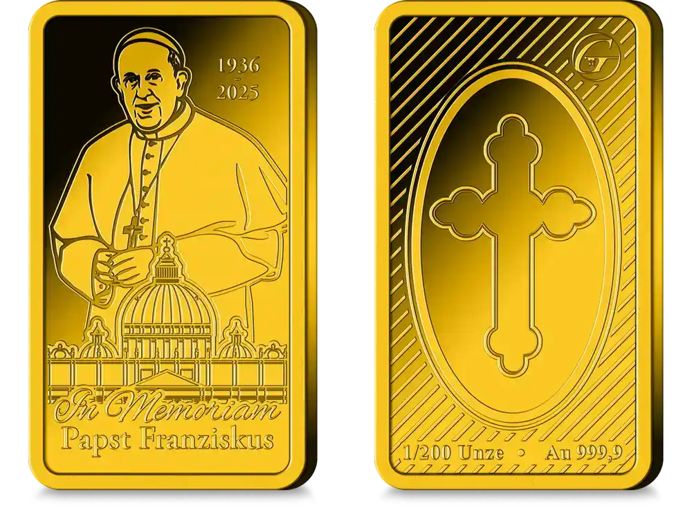Papst Franziskus Gedenkbarren aus reinem Gold - Meistverkauft