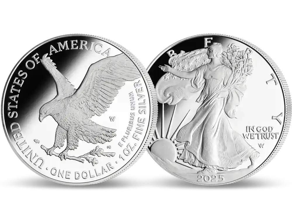 Top-Preis | USA 2025 Legendäre Silbermünze „Silver Eagle“ – Polierte Platte