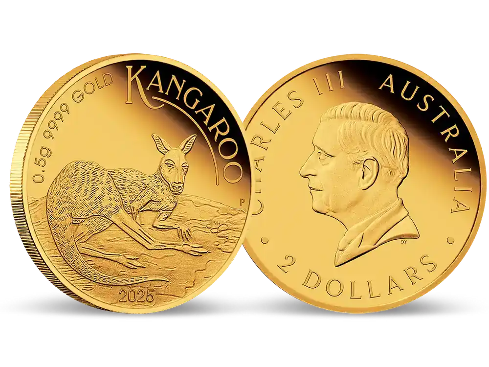 Australien 2025 Goldmünze „Mini-Känguru – Mini Roo“ – 0,5 g Au PP - Neu eingetroffen