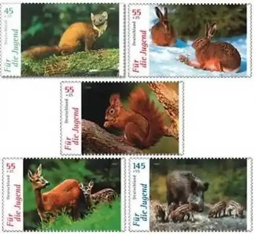 Topseller - Bund, Michel Nr. 2539-2543 postfrisch – Für die Jugend 2006 Heimische Tiere