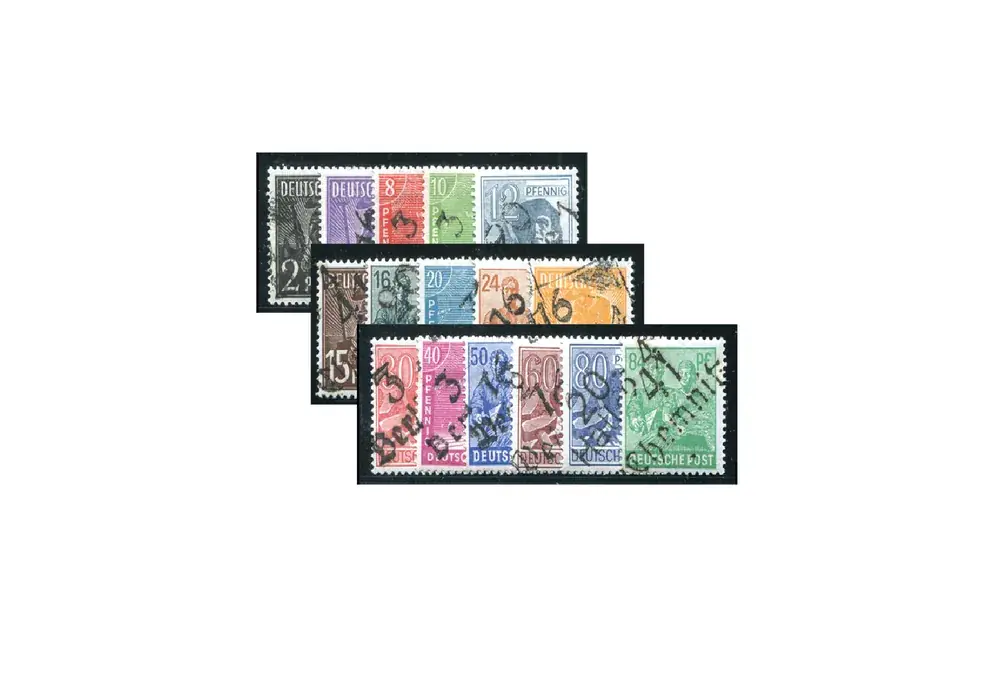 SBZ Bezirkshandstempel 1948 Bezirk 2º Köthen Mi.Nr. 166/181 (ohne 179) gestempelt geprüft | Top bewertet