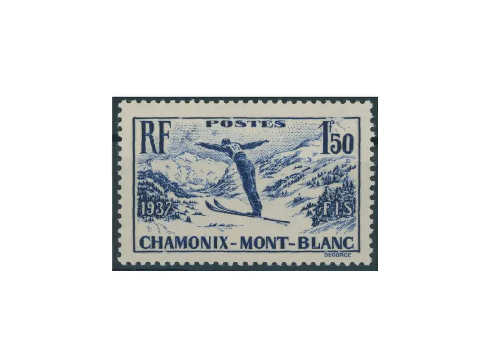 Preishit | Briefmarke Frankreich Internationale Skimeisterschaften 1937 Michel-Nr. 340 postfrisch