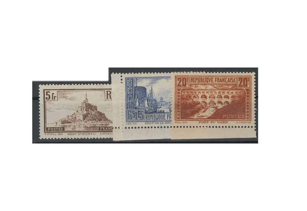 Neu verfügbar | Briefmarken Frankreich Bauwerke 1929-1931 Michel-Nr. 240/42 postfrisch