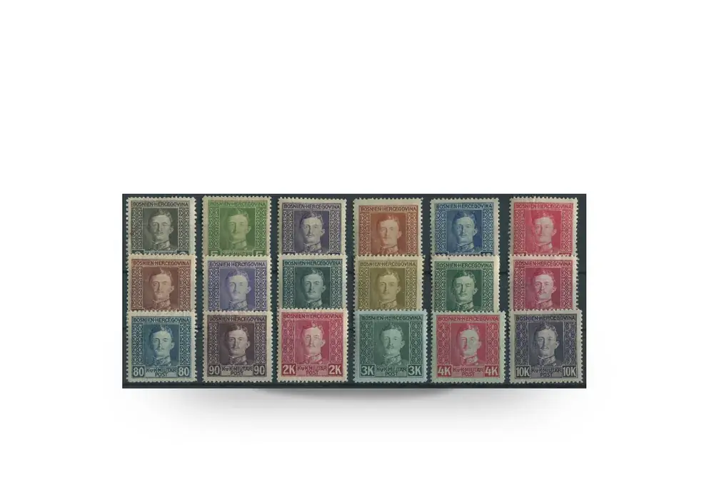 Sonderaktion - Briefmarke Österreich/Bosnien Herzegowina 1917 Michel-Nr. 124-141 postfrisch