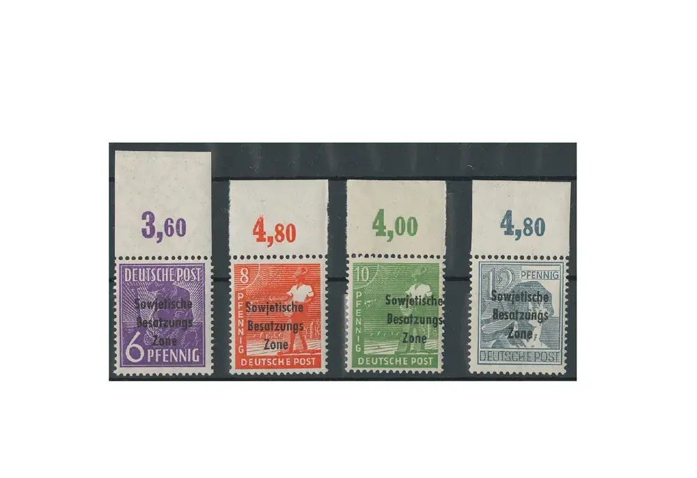 Direkt ab Werk | Briefmarken SBZ Freimarken 1948 Michel-Nr. 183-186 postfrisch OR