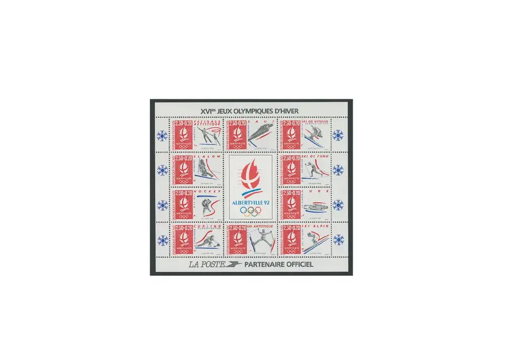 Briefmarken Frankreich Olympische Winterspiele 1992 Block 12 gestempelt - Bestseller