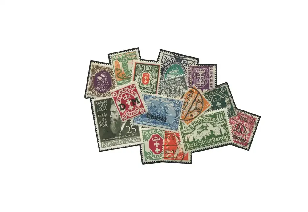 Briefmarken Danzig Kollektion 100 verschiedene Marken postfrisch und gestempelt - Zertifiziert